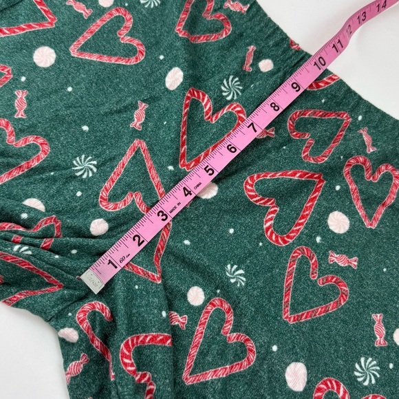 NEW Nordstrom Pajama Set Womens Medium Green Christmas Candycane 2 Piece NWOT - Picture 8 of 12